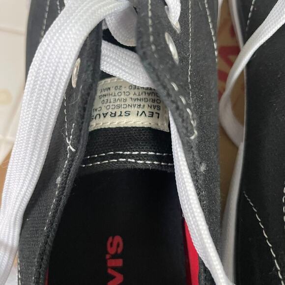 Levis Unisex Youth Size 6 Black Lace Up Sneakers Casual Skate School - Picture 5 of 7